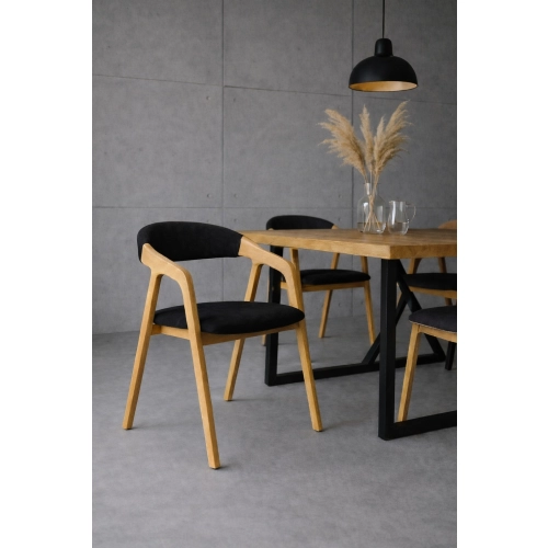 PRODUCENT Krzesło Dębowe KR-201 Tkanina Ciemny Beż